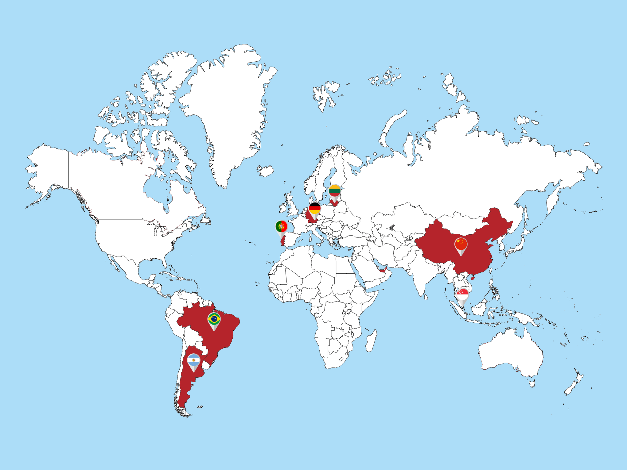 Towage companies represented map